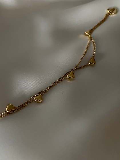Double Layer Heart Anklet