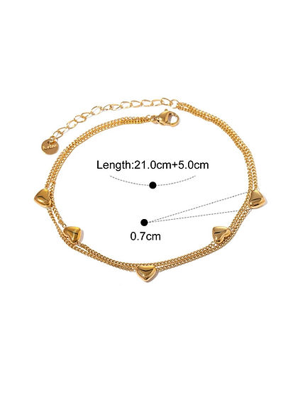 Double Layer Heart Anklet