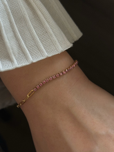 Load image into Gallery viewer, Paperclip Diamante Bracelet (Pink, Blue)
