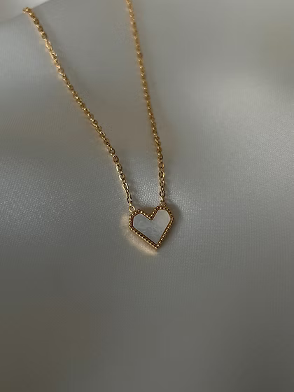 White Heart Necklace