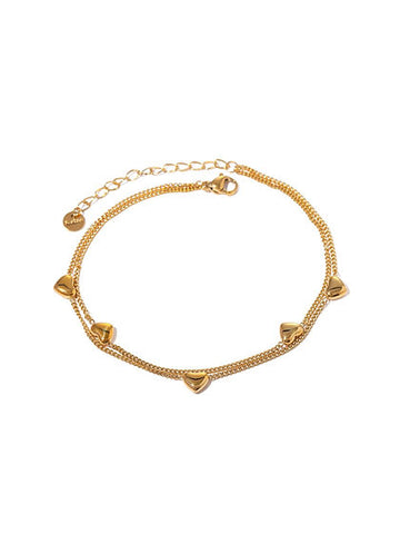 Double Layer Heart Anklet