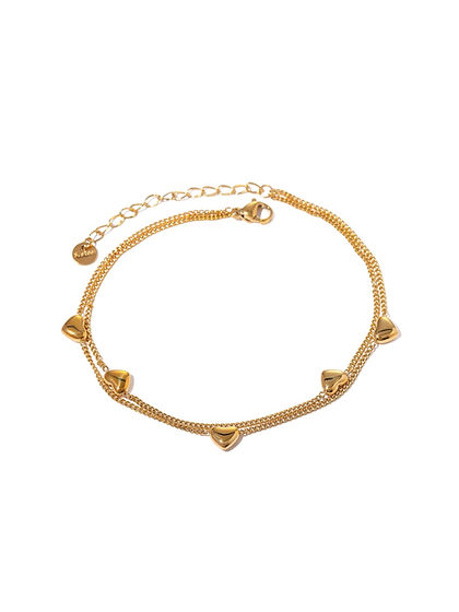 Double Layer Heart Anklet