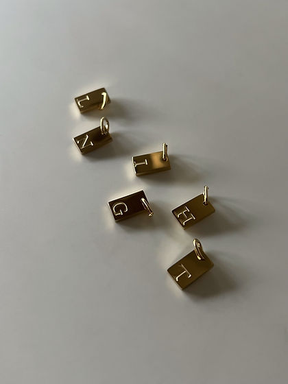 Bar Initial Necklace (with stone pendant)