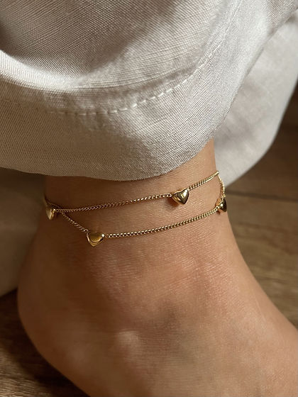 Double Layer Heart Anklet